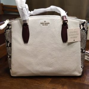 Kate Spade Monet tote, neutral snake